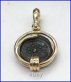 14kt Yellow Gold Ancient Roman Coin Pendant