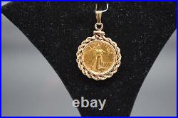14kt Yellow Gold Bezel with22kt Yellow Gold Coin
