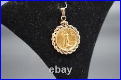 14kt Yellow Gold Bezel with22kt Yellow Gold Coin