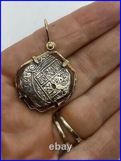 14kt Yellow Gold and Silver Pirate Treasure Coin Pendant