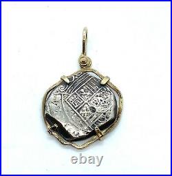 14kt Yellow Gold and Silver Pirate Treasure Coin Pendant