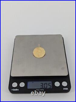 14kt yellow gold, 3.05 grams, US ARMY coin pendant