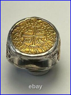 16 Century Spanish Doubloon Ring gold 22kcoins