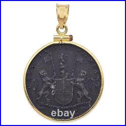 1808 East India Company Coin 18K Yellow Gold Bezel Pendant