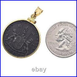 1808 East India Company Coin 18K Yellow Gold Bezel Pendant