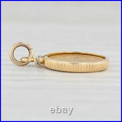 1853 $1 US Gold Coin Pendant 14k Yellow Gold Bezel 900 Coin Small Charm