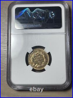 1870 Three Dollar Indian Gold Coin $3 Certified NGC AU Details Rare Date