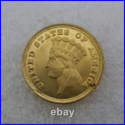 1876 Liberty Morgan Coin Shape For Pendant Custom Unisex 14K Yellow Gold Plated