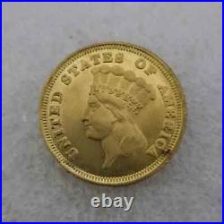 1876 Liberty Morgan Gold Coin Shape Custom Unisex 14K Yellow Gold Plated Silver