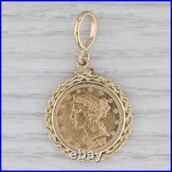 1887 5 Dollar Liberty Head Coin Pendant 14k Yellow Gold