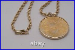 1892'S' $20 Liberty Gold Double Eagle Coin 20 Diamond Cut Rope Chain Necklace