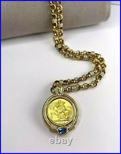 1896 Gold Victoria Coin on 9ct Yellow and White Gold Belcher Chain 48cm Preloved