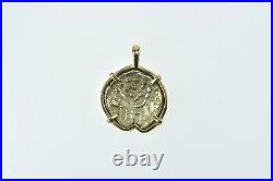 18K Ancient Coin Vintage Statement Pendant Yellow Gold 34