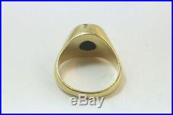 18K Gold Coin Signet Ring with 22K Gold 1865 Imperio Mexicano Coin, Size 7.75