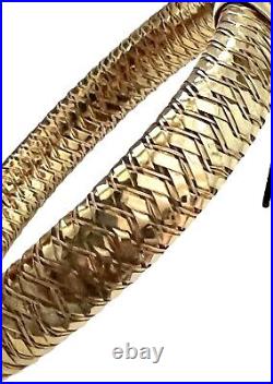 18K Gold Yellow Solid Roberto Coin PRIMAVERA Bangle Bracelet Stretch Clasp