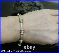 18K Yellow White Gold Roberto Coin 2+ Carat Diamond Tennis Bracelet Small Wrist