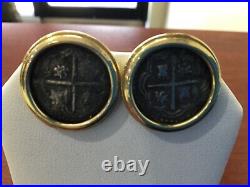 18K yellow gold coin earrings