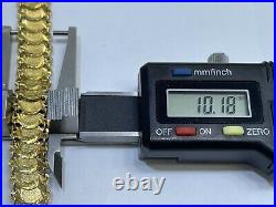 18k Yellow Gold Diamond Cut Coin Bracelet 7.5 Inches