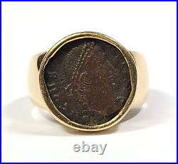 18k Yellow Gold Ring with Ancient Roman Coin Size 7.5