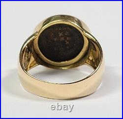 18k Yellow Gold Ring with Ancient Roman Coin Size 7.5