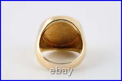 18k Yellow Gold Signet Ring with Coin Size 6 (13.87g.)