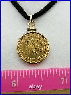 1903 $2.5 Liberty Head Quarter Eagle Gold Coin Pendant, 14K Yellow Gold Bezel