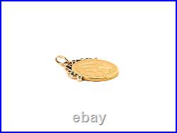 1904 $5 Gold Coin in 14K Yellow Gold Bezel Pendant 9.23 Grams