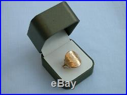 1908 BENT OVER/CURVED 22CT FULL SOVEREIGN COIN IN 9CT GOLD RING SIZE Y 10.1g