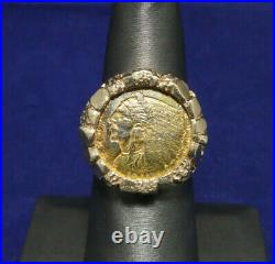 1911 $2.50 2.50 Dollar Gold Coin Ring 14k Gold Nugget Setting Size 7