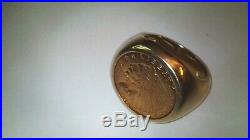 1912 five Dollar 22K Indian Head Gold Coin mounted on 14k GOLD RING