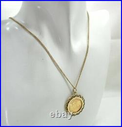 1913 Half Sovereign Coin Pendant And Chain