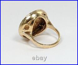 1929 US Indian $2.50 Gold Coin Ring with 14 KT Gold Diamond Bezel Size 7 224393R