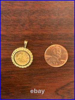 1945 Dos Pesos Gold Coin set in 14K Yellow Gold Bezel 3.4Gr