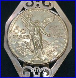 1946 Mexico, 50 Pesos Gold Coin on 14K Yellow Gold Money Clip