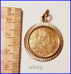 1972 Olympia Munchen Gold Coin Olympic in 14K Yellow Gold Bezel Pendant