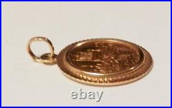 1972 Olympia Munchen Gold Coin Olympic in 14K Yellow Gold Bezel Pendant