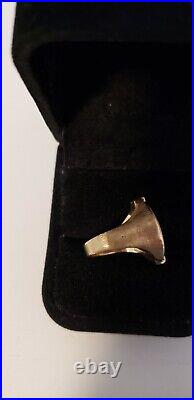 1981 1/10 Krugerrand Coin Ring Size 4 Set in 14K Yellow Gold By Alexander-10.4 g