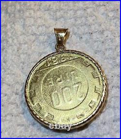 1981 200 Lire Italian Coin With 14k Yellow Gold Bezel Pendant 5.7g