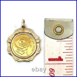 1984 Panda 1/20 Oz Gold Coin and 14K Yellow Gold Pendant