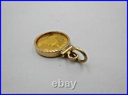 1989 Chinese 5Y Panda 1/20oz Gold. 9999 fine 24K Coin in 14k Yellow Gold Bezel