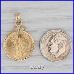 1992 1/10ozt 5 Dollar American Eagle Liberty Coin Pendant 14k 22k Yellow Gold