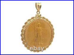 1993 American Eagle Coin Shape Pendant Without Stone 14k Yellow Gold Plated