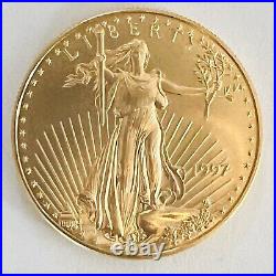 1997 1 oz American Gold Eagle $50 Coin For Pendant 14k Yellow Gold Plated