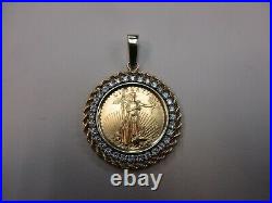1998 Us Liberty $10.00 Gold Coin Diamond Pendant