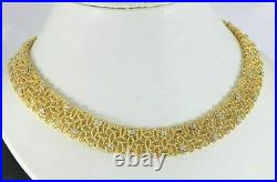 $19,500 Roberto Coin Barocco 18K Yellow White Gold Round Diamond Choker Necklace