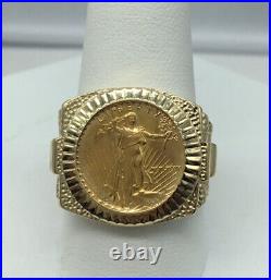 1/10 oz. 14K Yellow Gold 1989 Gold Coin Ring Size 10.5