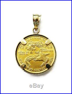 1/10 oz American Eagle $5 Gold Coin Necklace Charm Pendant