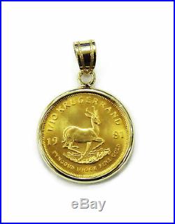 1/10 oz Krugerrand Gold Coin Necklace Charm Pendant