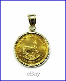 1/10 oz Krugerrand Gold Coin Necklace Charm Pendant
