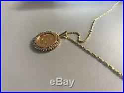 1/10 oz Krugerrand Gold Coin Necklace With 18 Chain